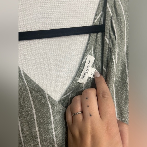 Beachlunchlounge striped linen blend jumpsuit - Picture 4 of 7